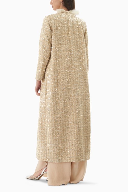 Champagne Tweed Trench Set