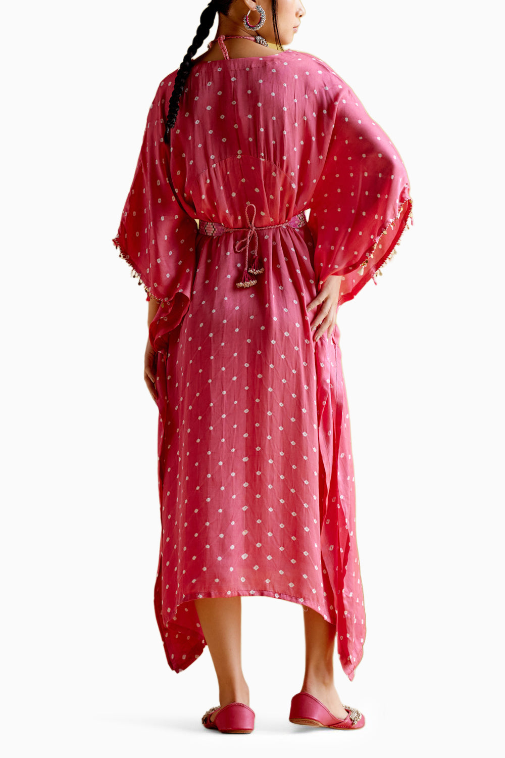 Annika Pink Bandhini Kaftan