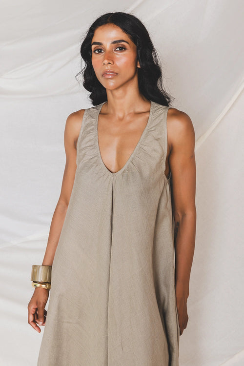 Flora Sage Green Maxi Dress