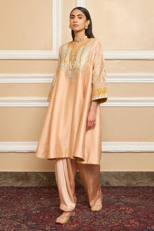 Mohsina Rosepink Short Chauga with Salwar