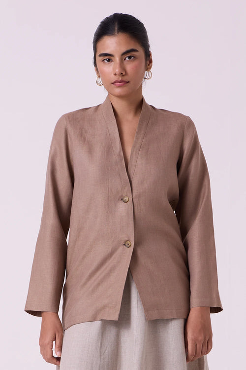 Darcy Brown Linen Jacket