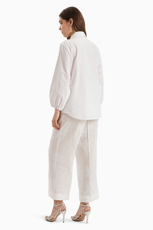 Cotton White Curve Shirt