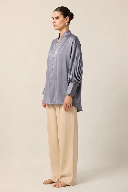 Steel Grey Kaftan Blouse