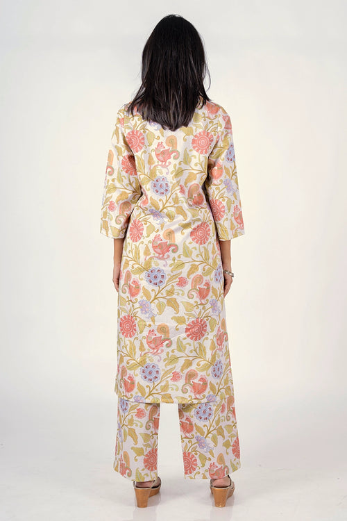 Kalamkari Mor Kurta Set