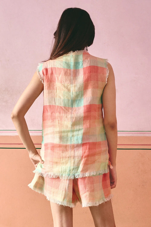 Mysa Fringe Check Top