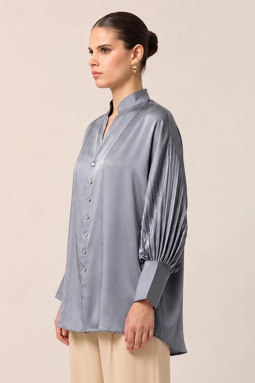 Steel Grey Kaftan Blouse