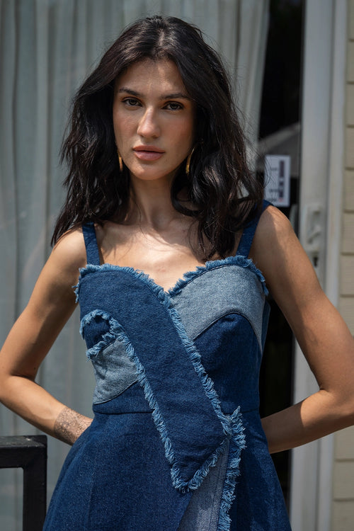 Denim Structured Top