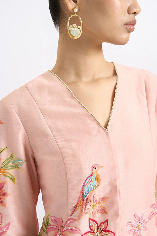 Blush Chanderi Trouser Set