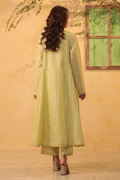 Vaayu Green Panelled Kalidar Set