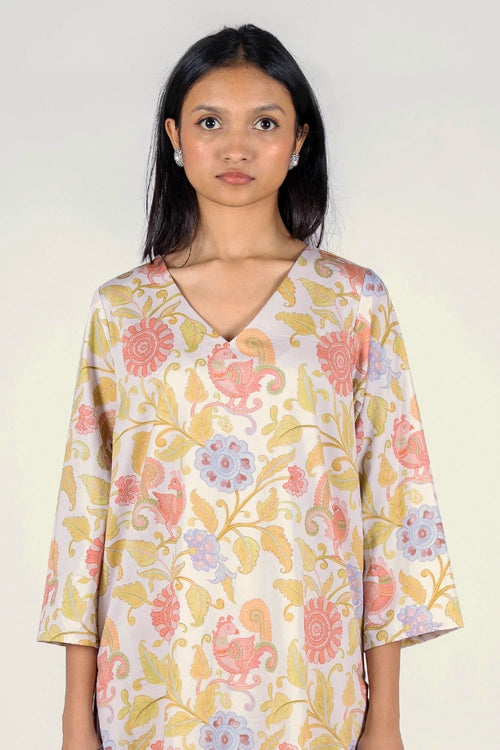 Kalamkari Mor Kurta Set