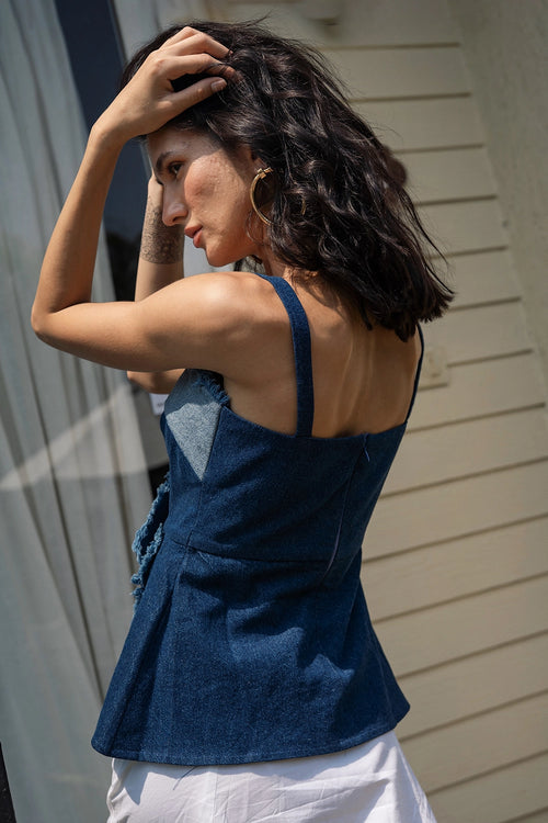 Denim Structured Top