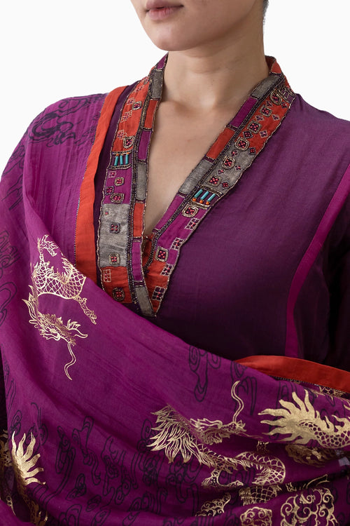 Wine Kora Dupatta