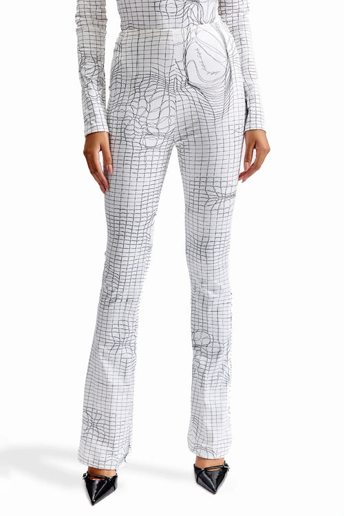 Entangled Mesh Flare Pants