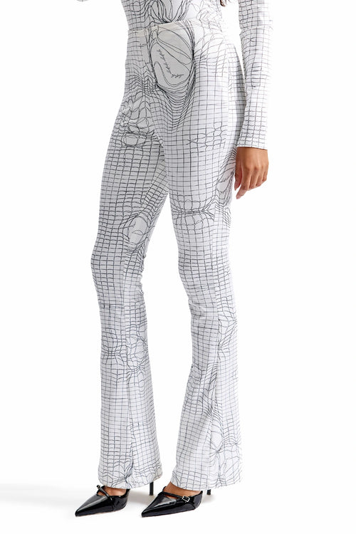 Entangled Mesh Flare Pants