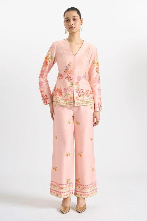 Blush Chanderi Trouser Set