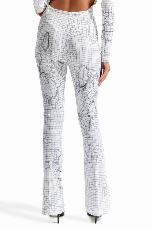 Entangled Mesh Flare Pants