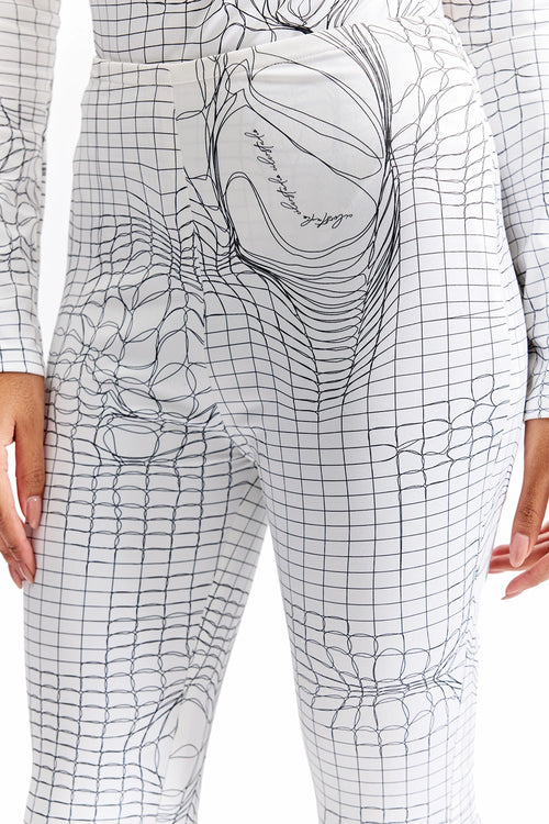Entangled Mesh Flare Pants