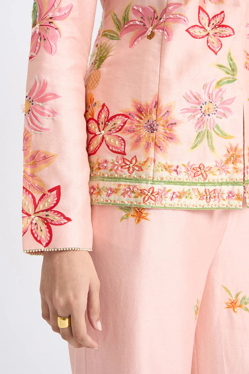 Blush Chanderi Trouser Set