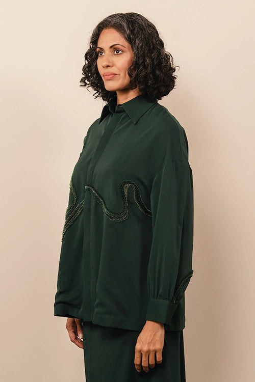 Forest Green Waveform Shirt