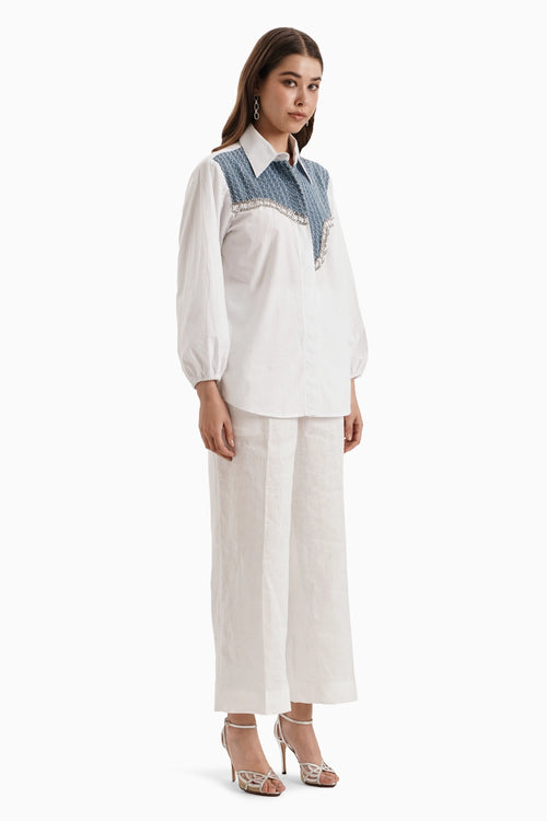 Cotton White Curve Shirt