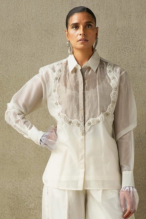 Sudhira Pearl Organza Blouse