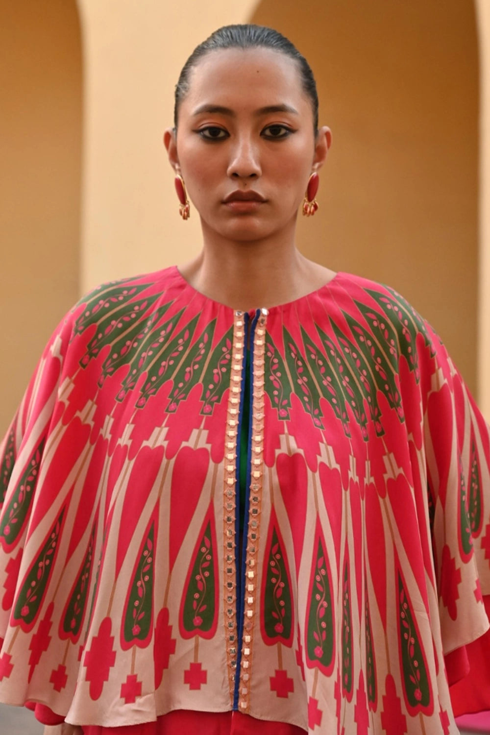Ivory Red Kilim Lehenga Set