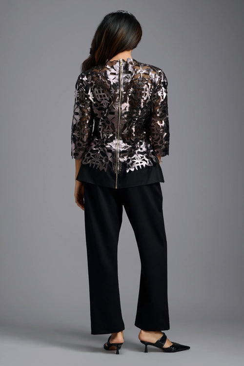 Metallic Cutwork Evening Co-ord Set