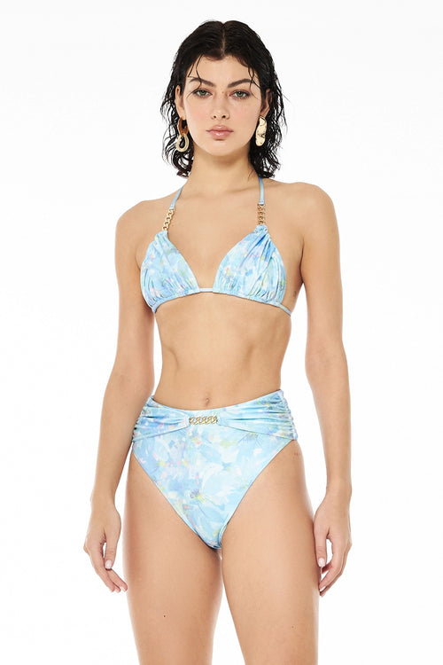 Azure Blue Triangle Bikini Set