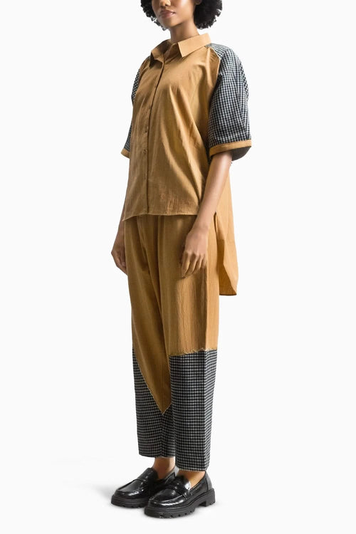 Golden Check Co-ord Set