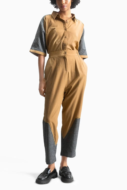 Golden Check Co-ord Set