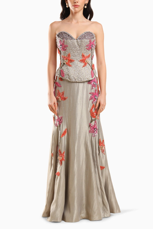 Embellished Corset and Mermaid Cut Skirt