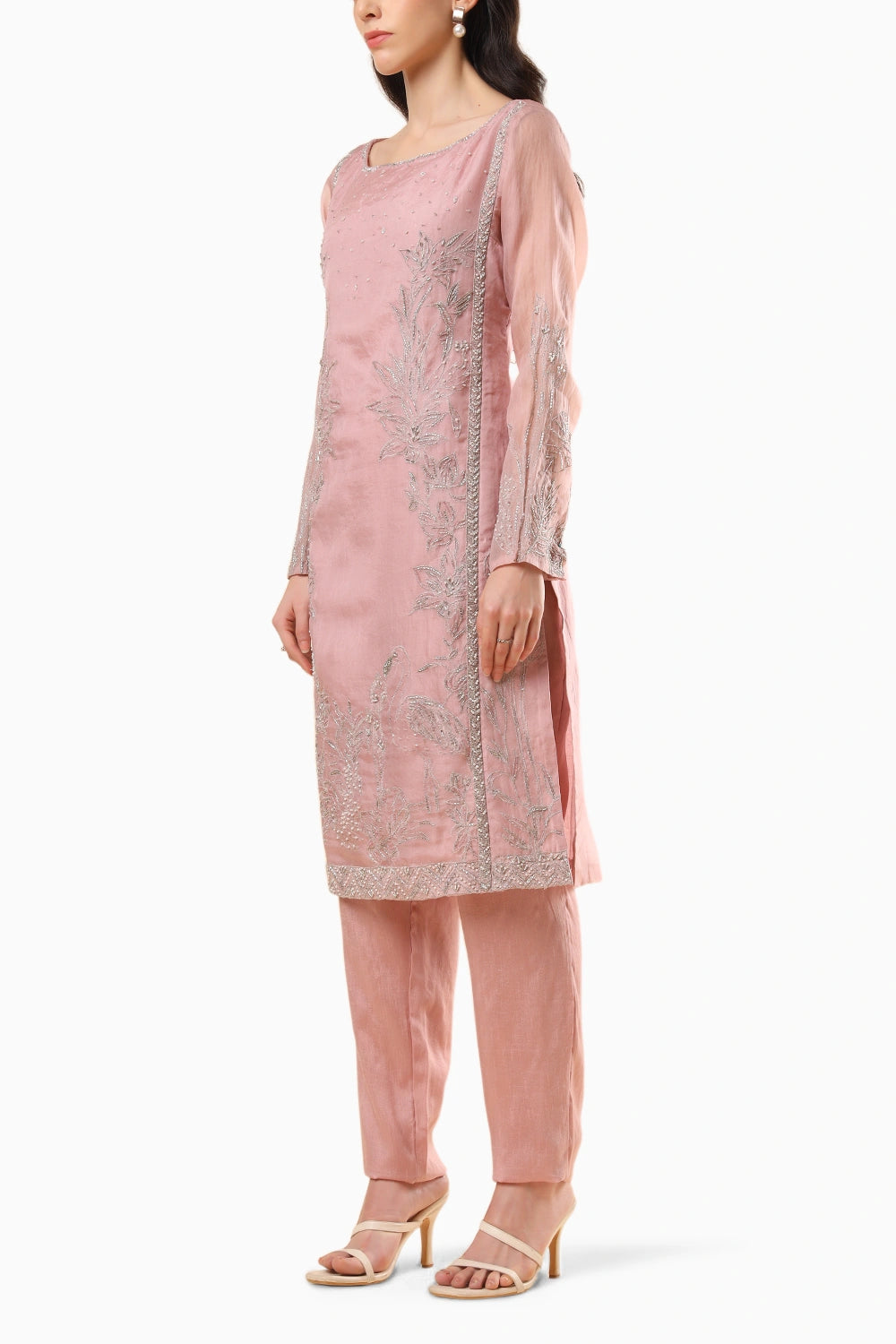 Soft Pink Embroidered Kurta Set