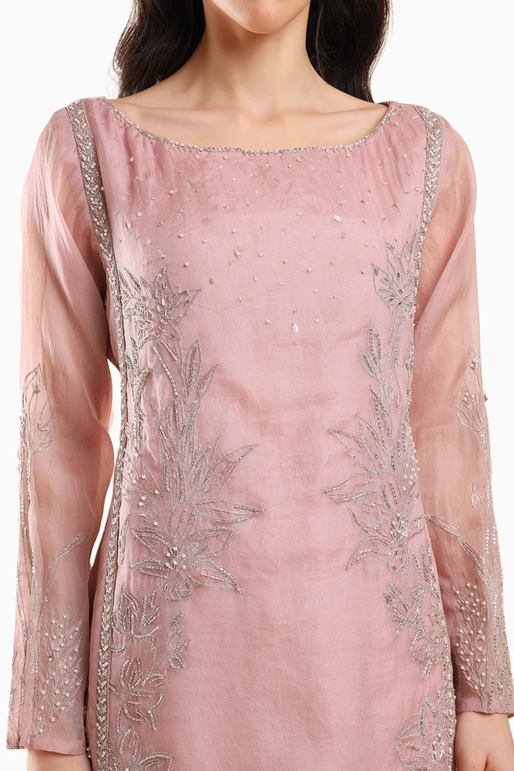 Soft Pink Embroidered Kurta Set