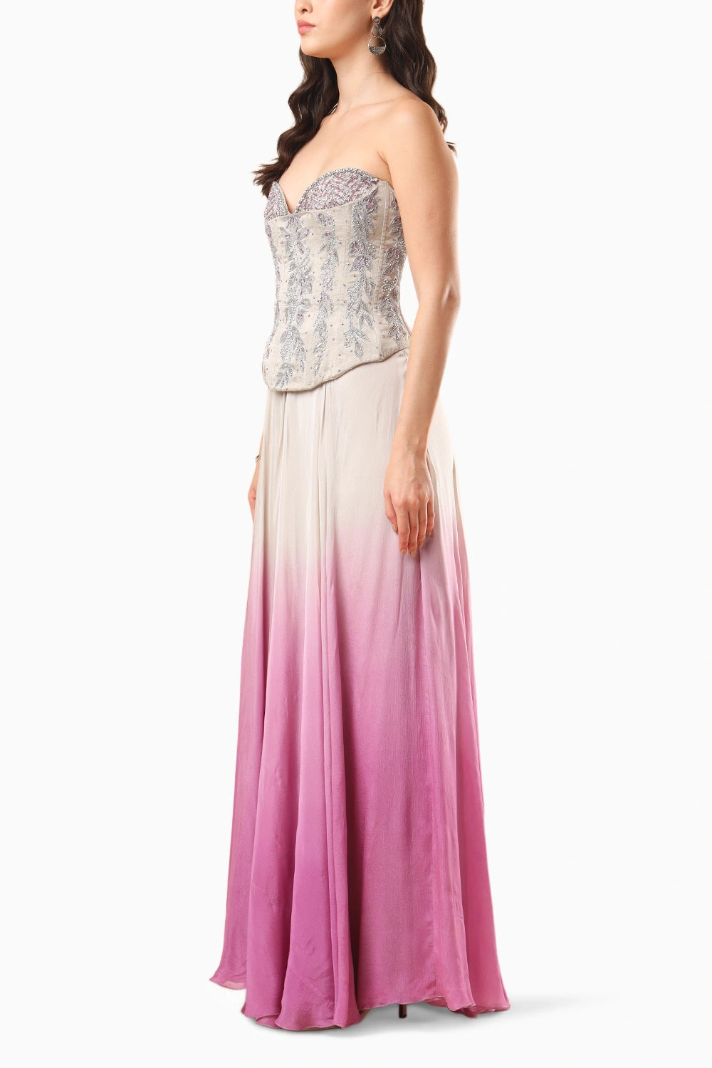 Embellished Corset Ombre Skirt Set