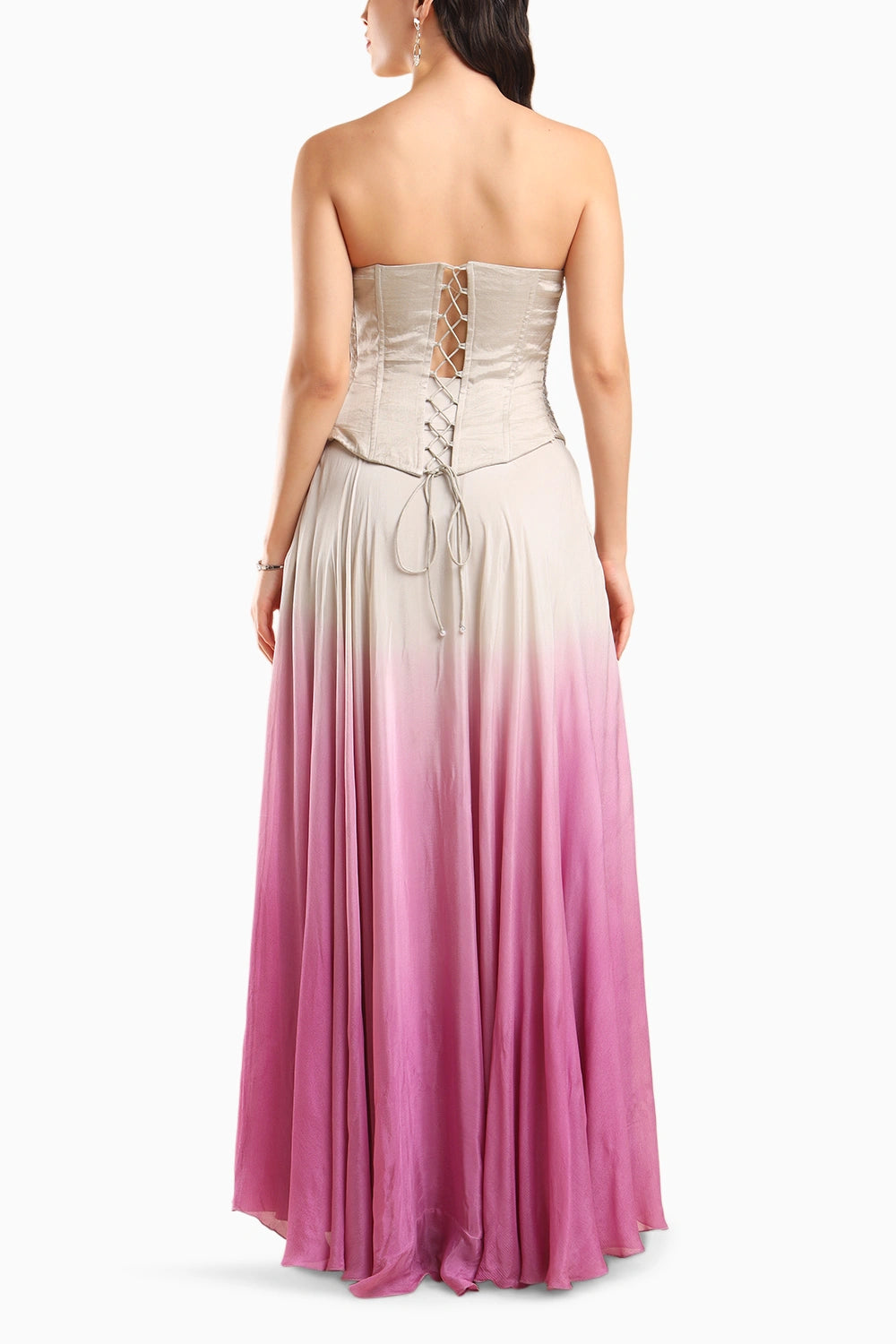 Embellished Corset Ombre Skirt Set