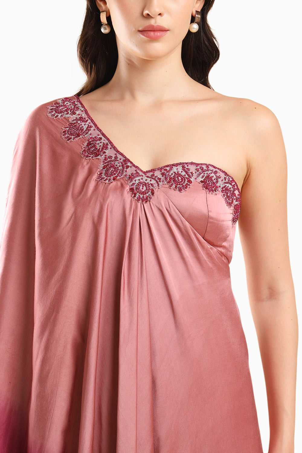 One Shoulder Ombre Kaftan