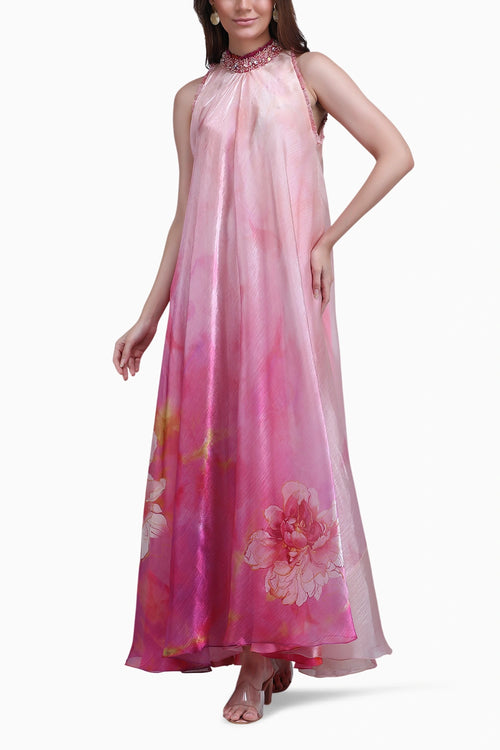 Blush Floral Placement Dress