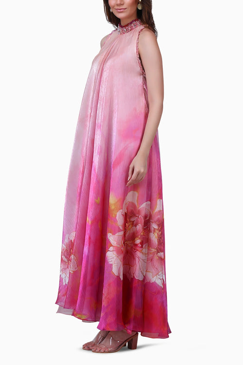 Blush Floral Placement Dress