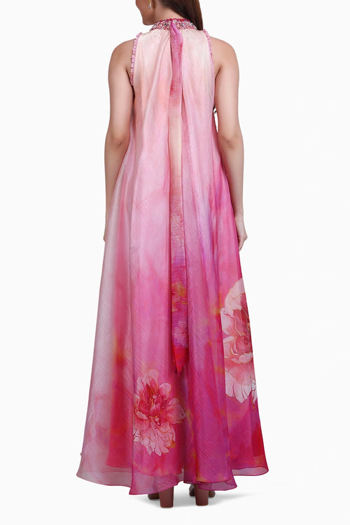 Blush Floral Placement Dress