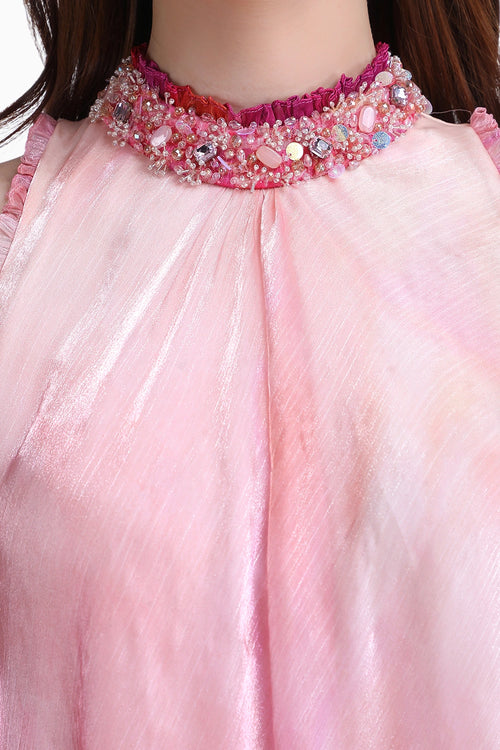 Blush Floral Placement Dress