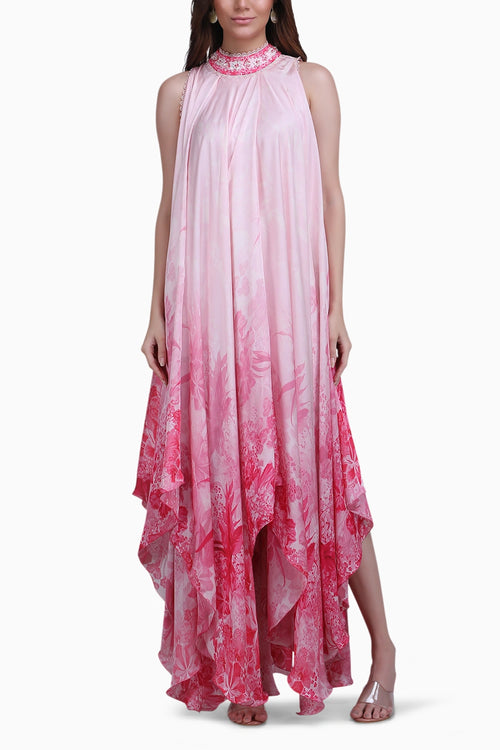 Blush Asymmetric High Low Dress