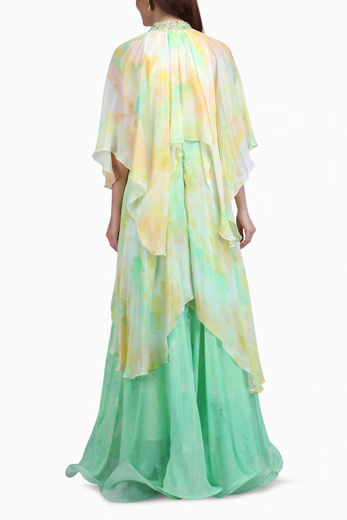 Pastel Cascade Layered Dress