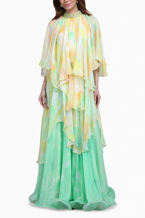 Pastel Cascade Layered Dress