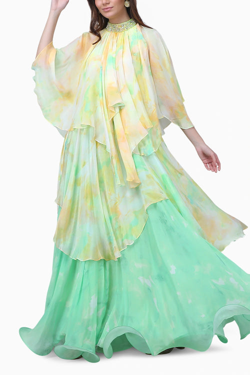 Pastel Cascade Layered Dress
