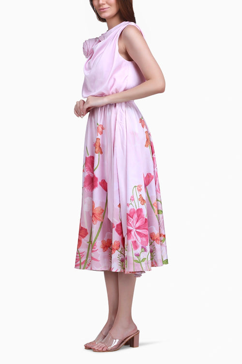 Blush Floral Midi Dress