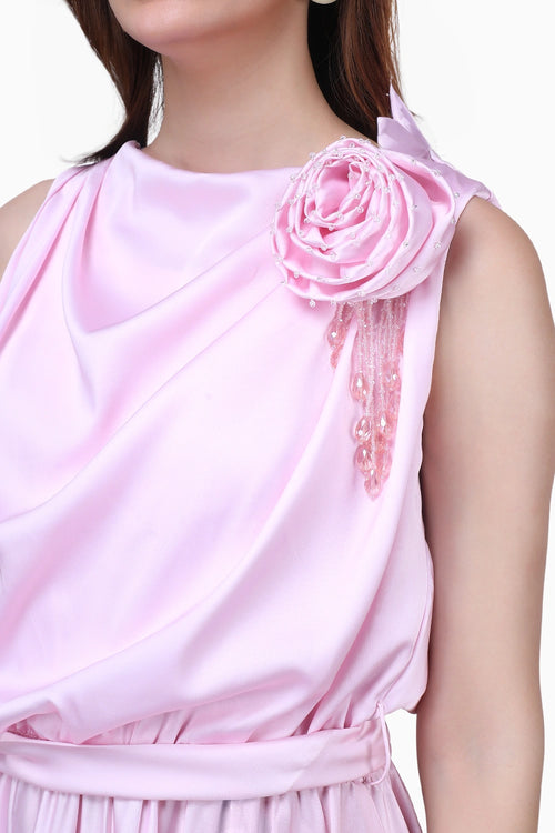 Blush Floral Midi Dress
