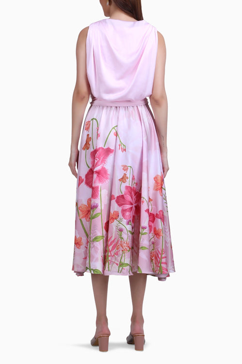 Blush Floral Midi Dress