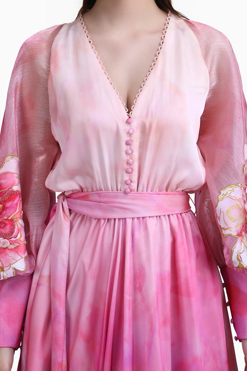 Blush Tiered Layer Ombre Dress