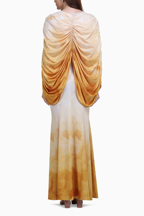 Orchre Cowl Drape Jersey Slip Dress