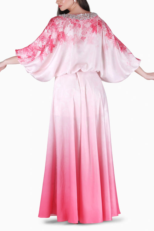 Blush Ombre Slit Skirt Top Set